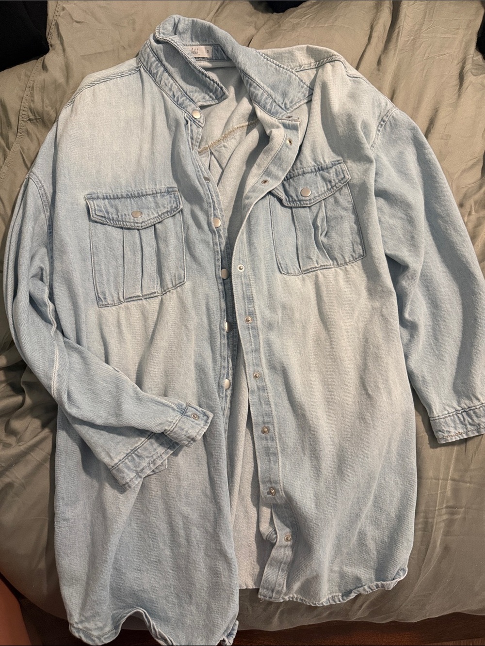 Talulah Light Blue Denim Button-Up oversized Shirt